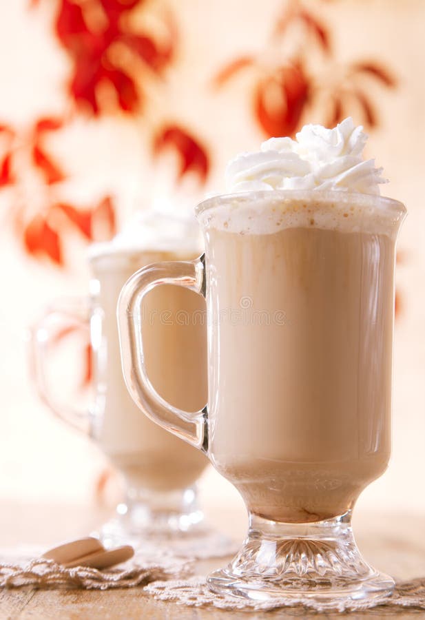 Coffee Latte Macchiato with Cream Stock Photo Image of cream, closeup