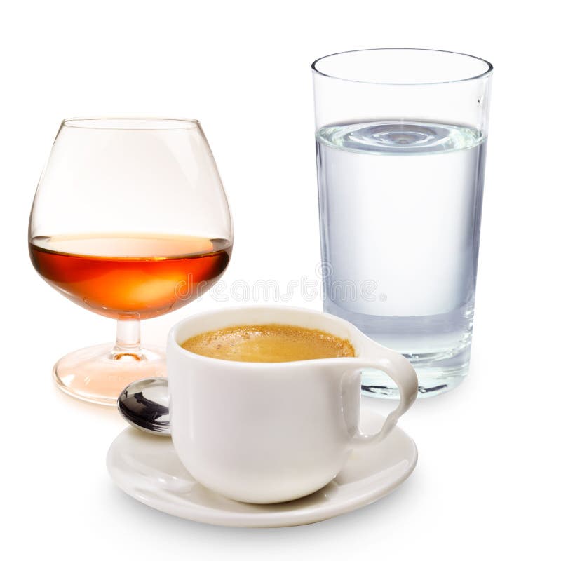 Coffee Liqueur and a Glass of Water Stock Photo Image of refreshing