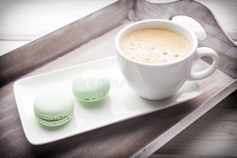 Coffee and macaroons.