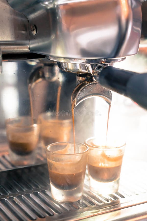 Coffee Machine Brewing a Coffee Stock Photo Image of espresso, cafe