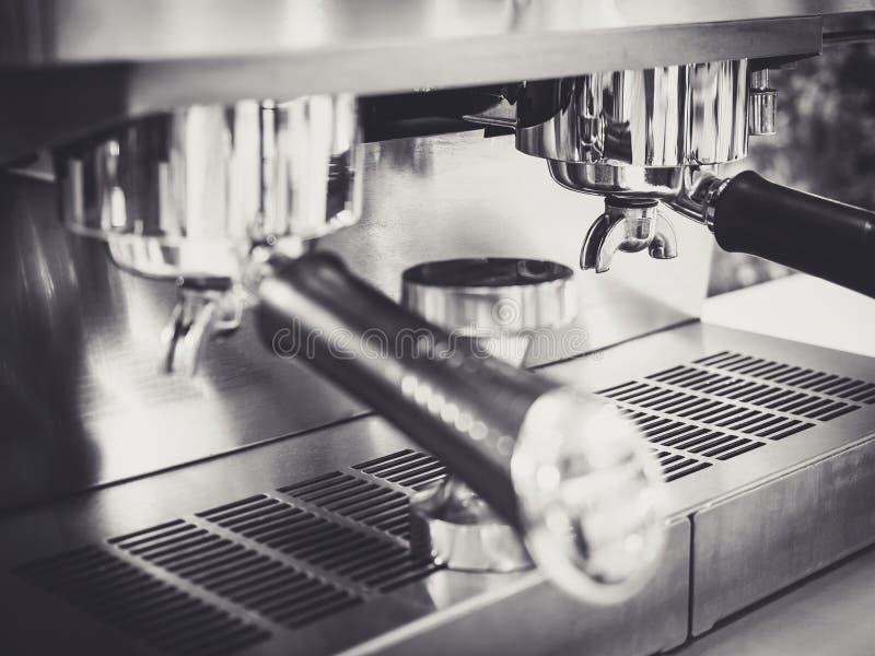 Coffee Machine Cafe Restaurant Black and White Stock Image Image of