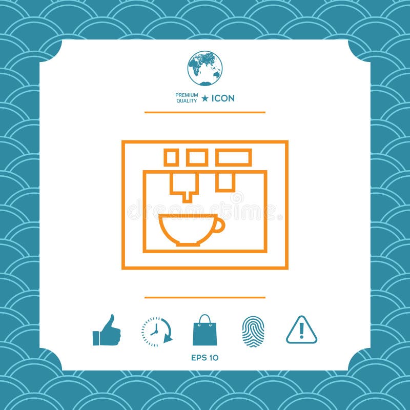 Coffee machine, coffee maker linear icon vector illustration