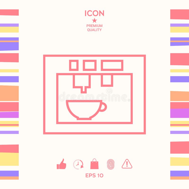 Coffee machine, coffee maker linear icon vector illustration