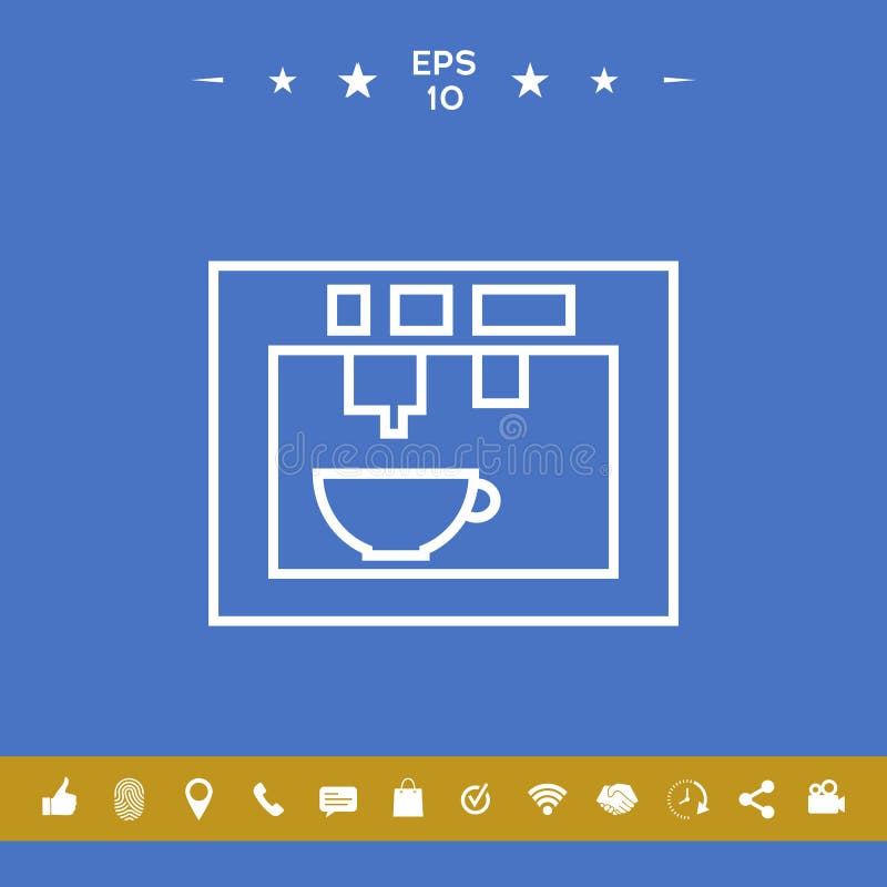 Coffee machine, coffee maker linear icon vector illustration