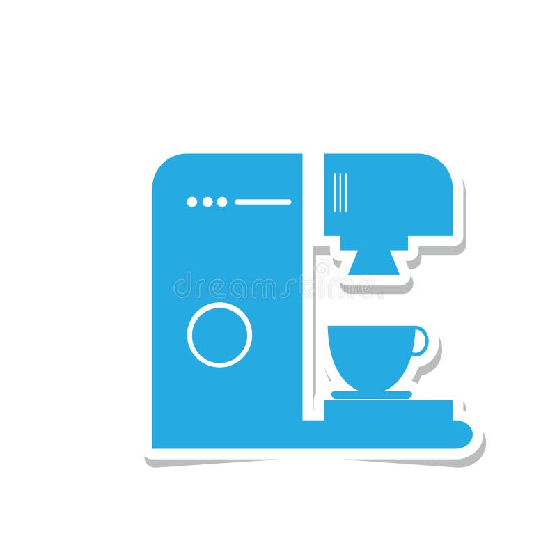 Coffee Machine Sticker. Vector Illustration Decorative Design Stock Vector Illustration of