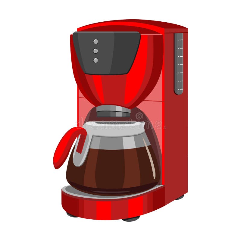 Coffee Machine Vector Outline Icon. Vector Illustration Maker on White