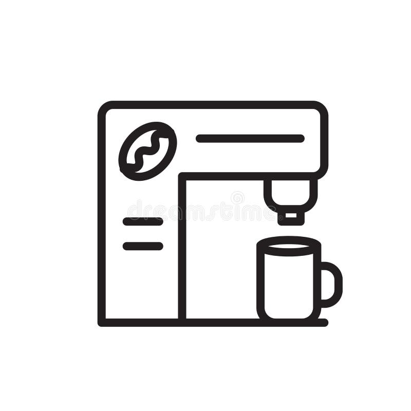 Coffee Maker Icon Vector Isolated on White Background, Coffee Maker Sign ,  Linear Symbol and Stroke Design Elements in Outline Stock Vector -  Illustration of cappuccino, brew: 134063904