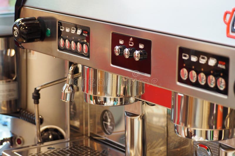Coffee Maker Machine at Bar Stock Image Image of industrial, drink