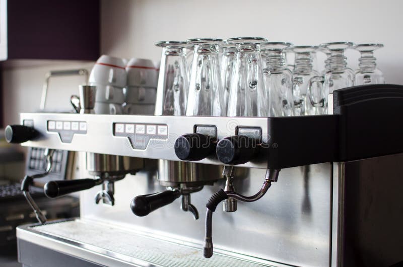 Industrial Coffee Maker Preparing Fresh Espresso at Pub Stock Photo - Image  of machine, automatic: 103307804