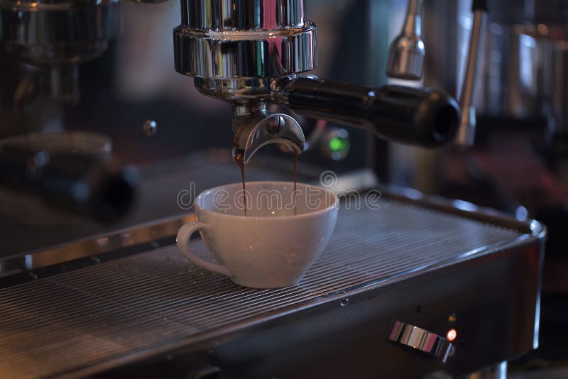 Coffee Maker in a Restaurant Stock Photo Image of defocused, focus 65700942