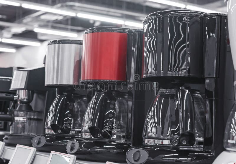 The Coffee Maker in the Shop Window. Stock Photo Image of beauty