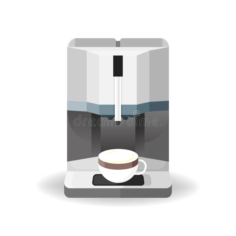 Coffee Maker on a White Background. Coffee Maker with Cup of Hot Coffee  Stock Vector - Illustration of background, breakfast: 178177858