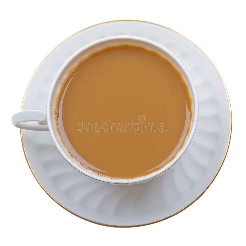 Coffee with milk cup on white