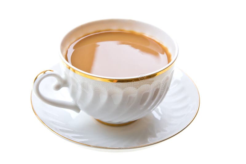 Coffee With Milk Cup On White Stock Photo Image of food, breakfast