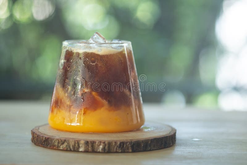Coffee Mixed with Orange Juice Stock Photo Image of cafe, americano 209197564