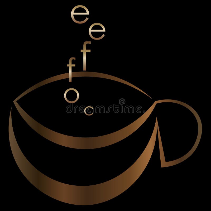 Coffee mug in the form of coffee beans coffee logo icon royalty free illustration