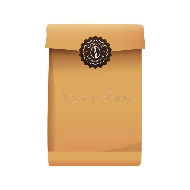 Coffee Paper Bag Elegant Packing Product Stock Vector Illustration of