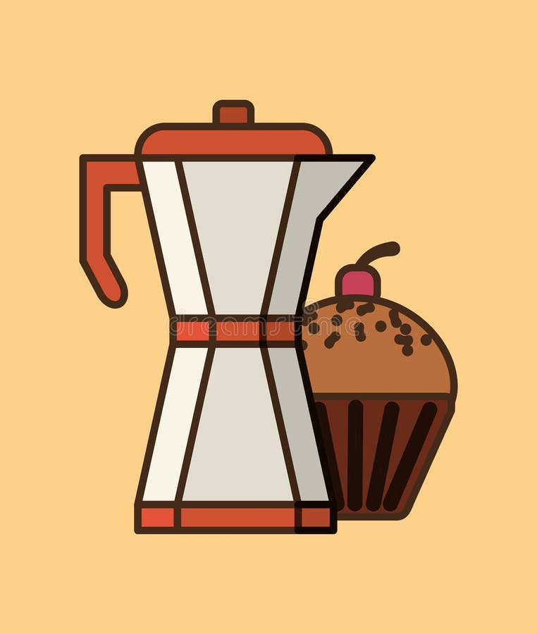 Coffee and pastry image stock vector. Illustration of baked 77147568