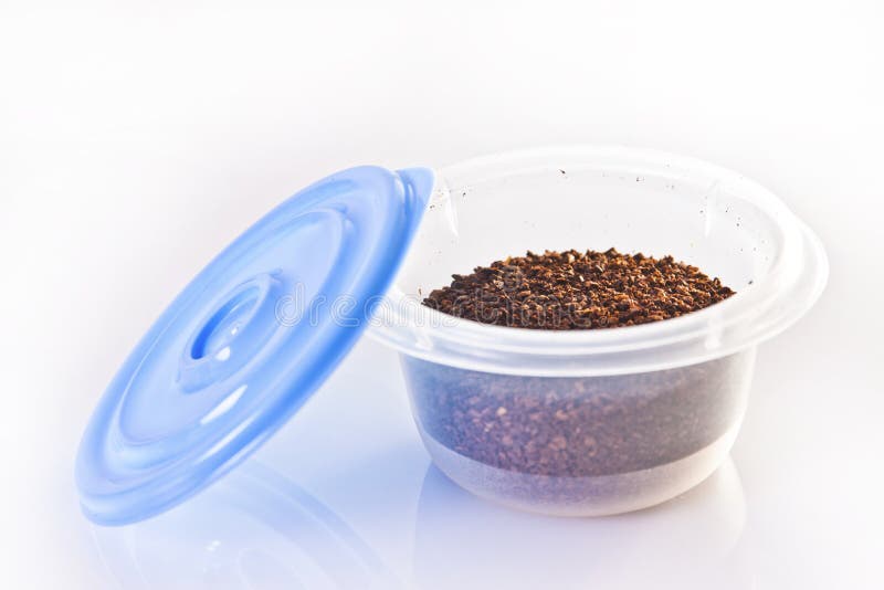 Coffee in Plastic Airtight Container Stock Image Image of java