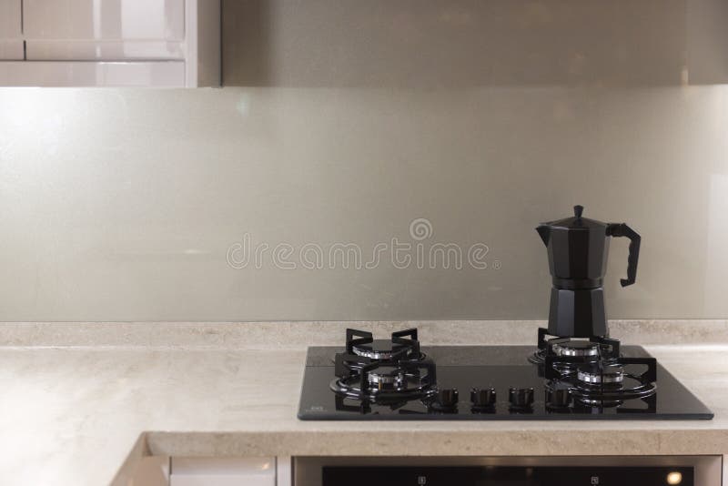 Coffee Pot on Stove stock photo. Image of kitchen, interior 147084274