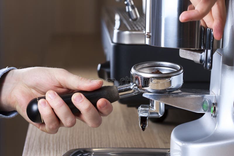 Coffee preparation stock photo. Image of action, equipment 56956418
