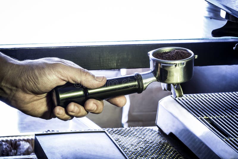 Coffee preparation process stock image. Image of middle 87033021