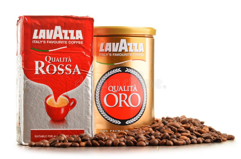 Coffee Products Of Lavazza Isolated On White Editorial