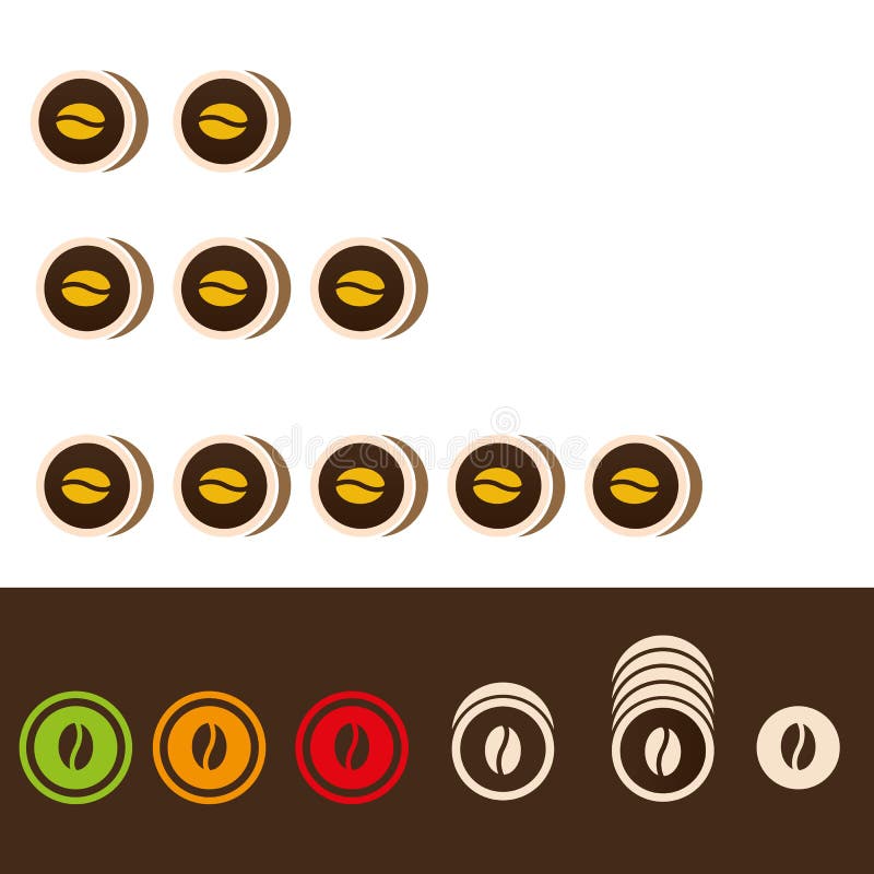 Coffee roast level icons editorial stock image. Illustration of level 183101154