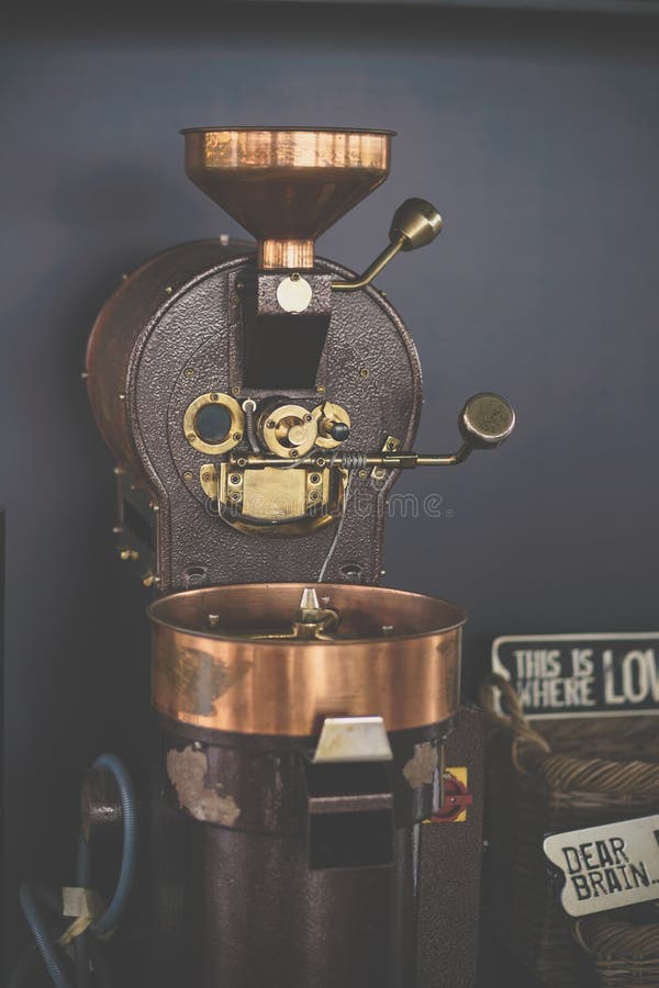 Coffee Roaster. a Vintage Image of Coffee Grinder Machine with Retro Filter Stock Photo Image