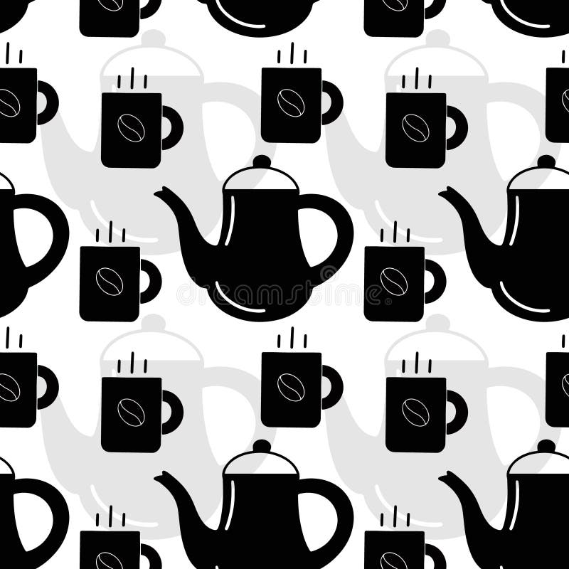 Coffee Seamless Pattern stock vector. Illustration of vector - 218436951