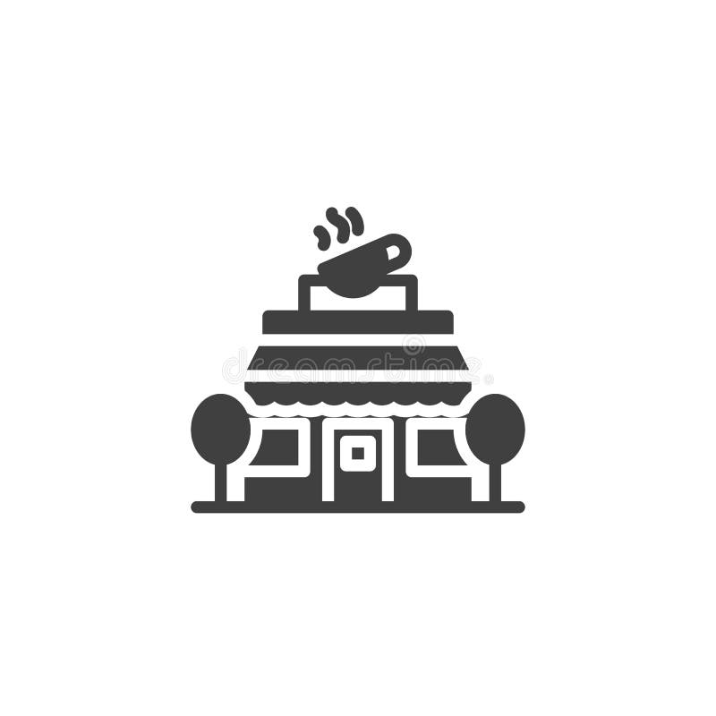 Coffee shop building vector icon stock illustration