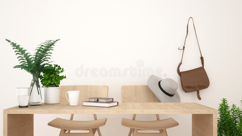 Coffee shop- eller workspacerengöringdesign - tolkning 3D vektor illustrationer Coffee shop- eller workspacerengöringdesign - tolkning 3D vektor illustrationer