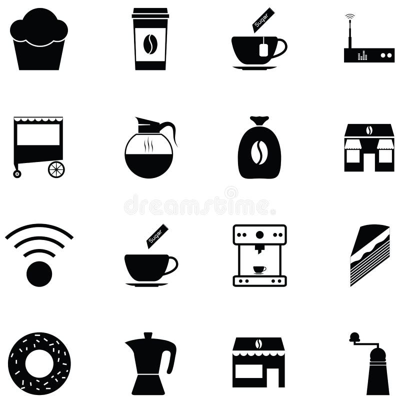 Coffee shop icon set stock vector. Illustration of collection 120562713