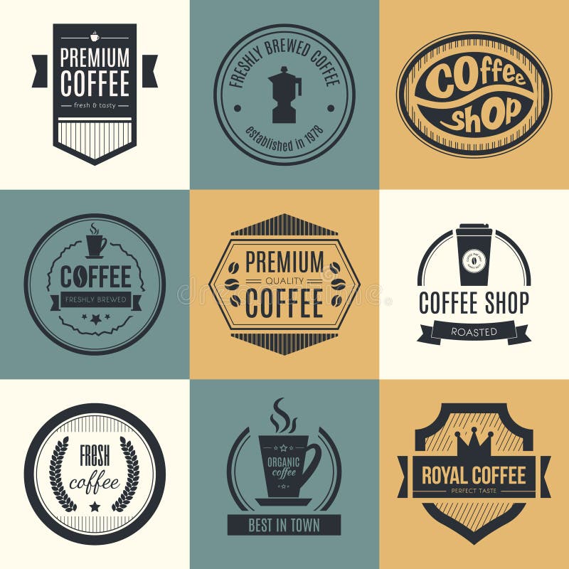 Coffee badges. Cafe logo stamp sticker. Restaurant logotype. Vintage  logotype vector isolated illustration Stock Vector by  ©tartila.stock.gmail.com 223816146