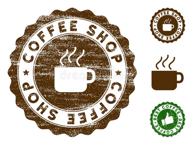 Coffee Shop Stamp Seal with Grungy Effect vector illustration Coffee Shop Stamp Seal with Grungy Effect vector illustration