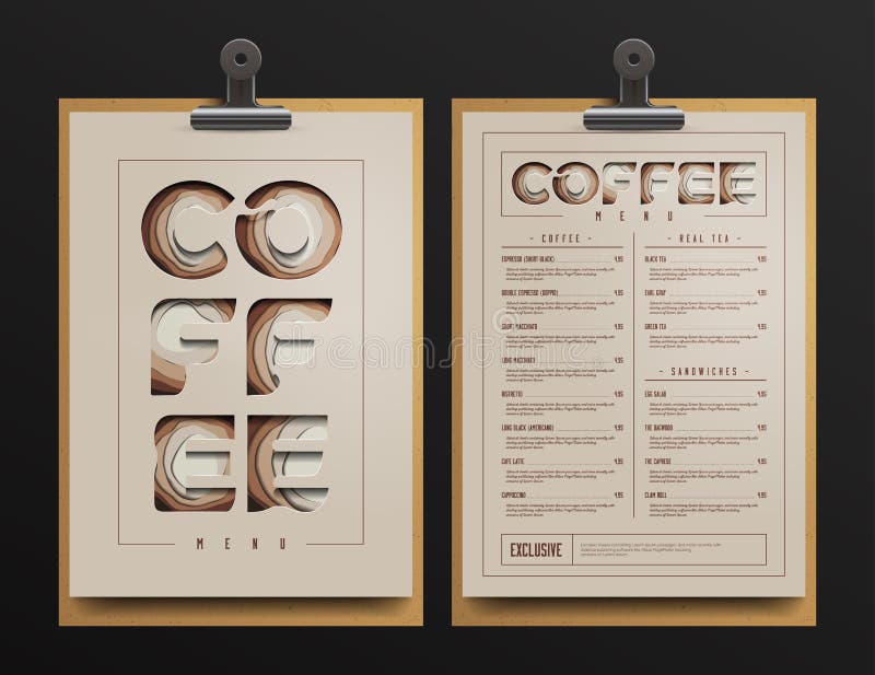 Coffee Shop Menu Template. Coffee Cart Mock Up. Vector Illustration
