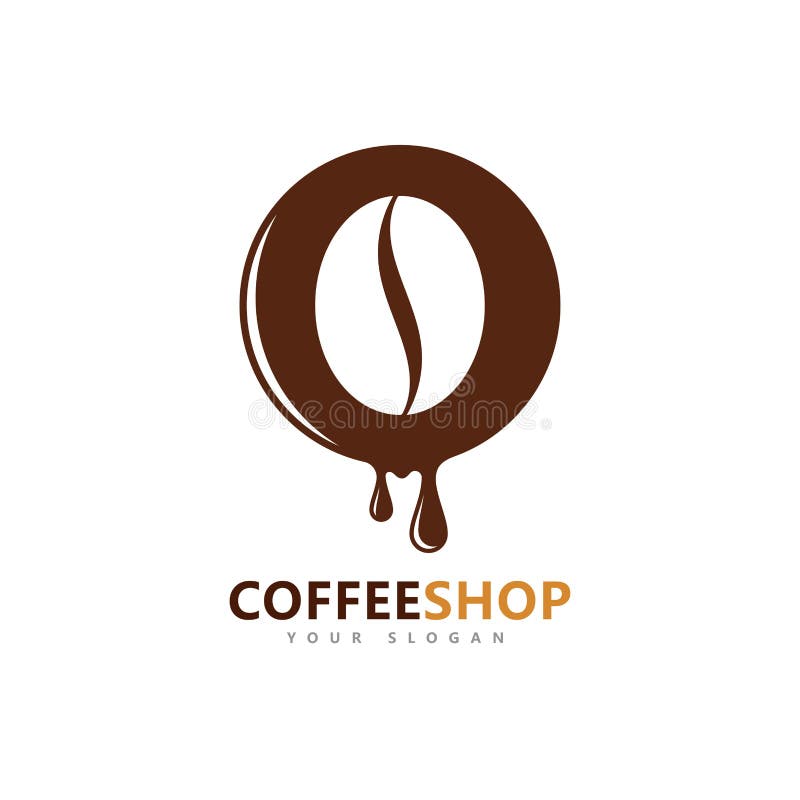 Coffee Shop Minimalist Vector Logo. Coffee Beans Logo Template Stock Vector Illustration of