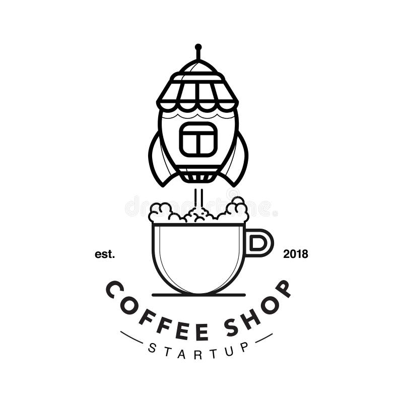 Coffee Rocket Logo stock vector. Illustration of design 160994721