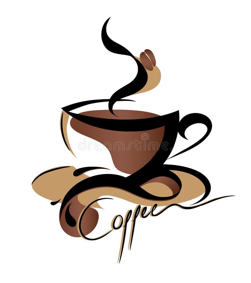 Illustrazione vettoriale di caffè, segno, logo.