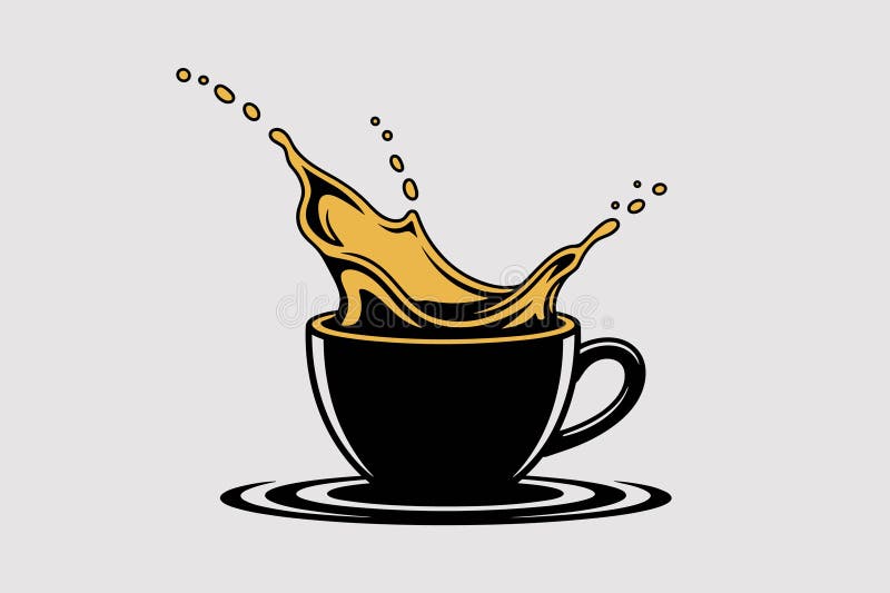 Coffee Splash Energy, freshness boost concept vector illustration