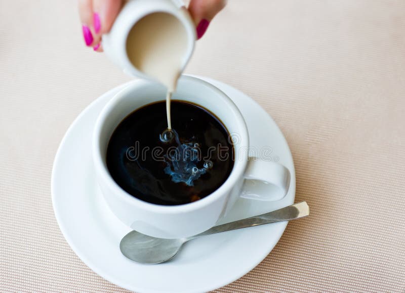 Coffee stir stock image. Image of enjoy, saucer, froth 12985133
