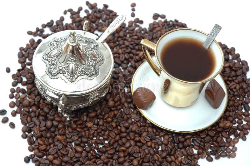 Coffee and sugar bowl stock photo. Image of chocolate 13279754