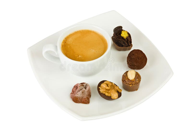 Coffee and sweets stock image. Image of chocolate, calories 12223133