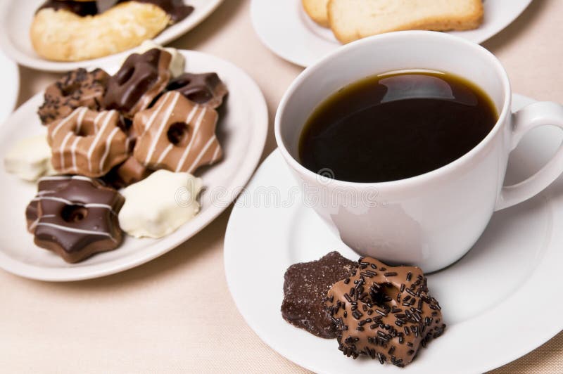 Coffee and sweets stock image. Image of cookies, espresso 7274327