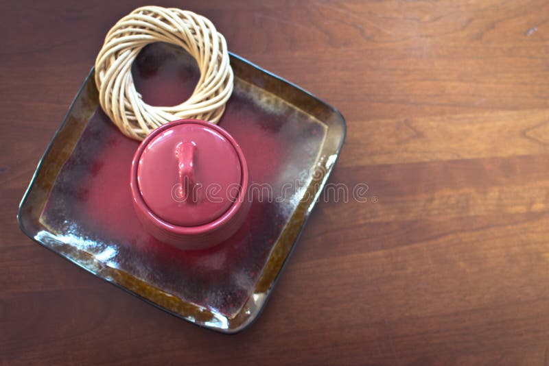 Coffee table with decor stock image. Image of decor, plate 50149759