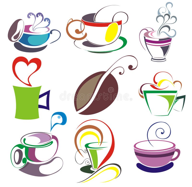 Coffee Shop Colourful Icons / Logo Set Stock Vector Illustration of cafe, caffeine 14316342