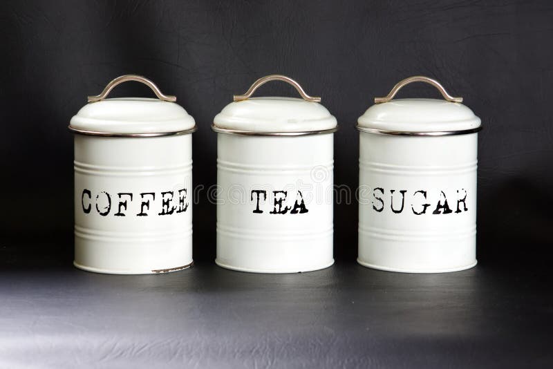 Coffee, tea and sugar canisters