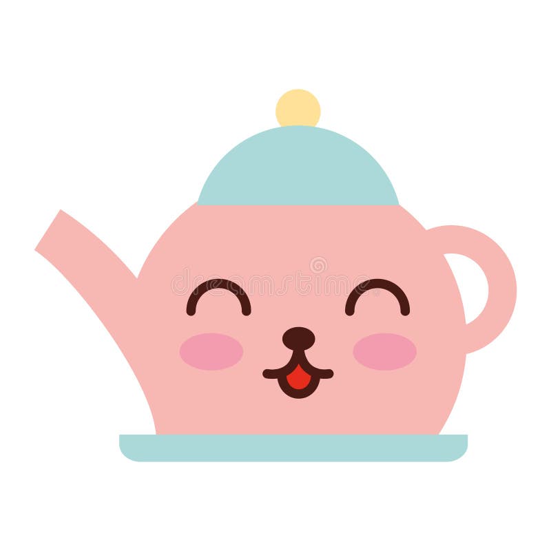 Coffee Teapot Kawaii Character Stock Vector - Illustration of healthy ...