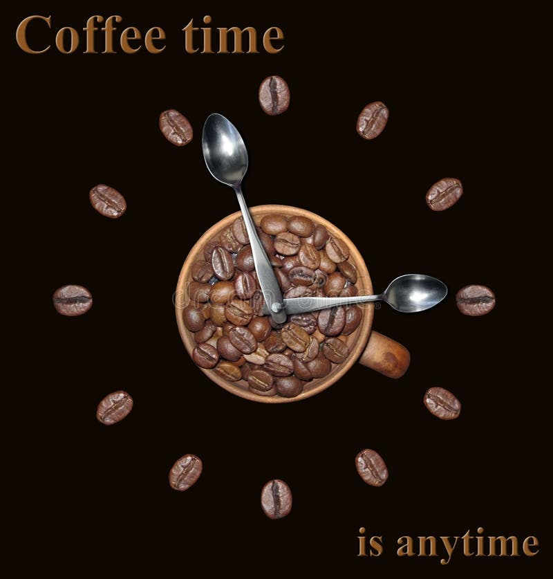 Coffee time is anytime stock photo. Image of seed, natural 121619694