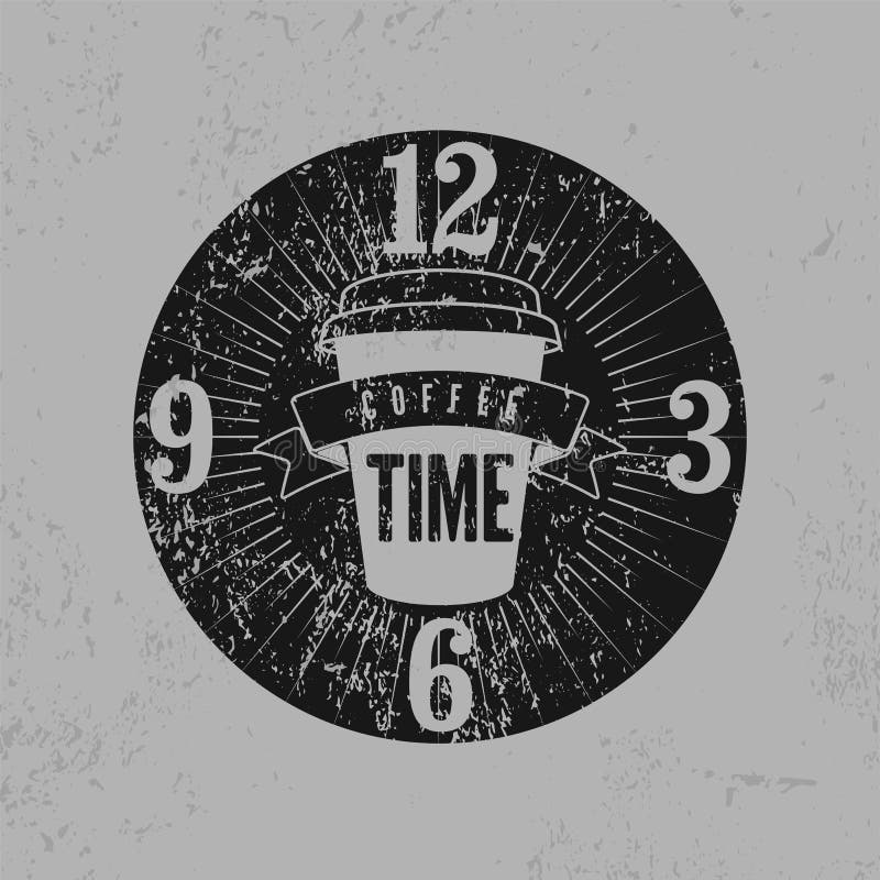 Coffee Time Typographical Grunge Vintage Style Poster. Retro Vector